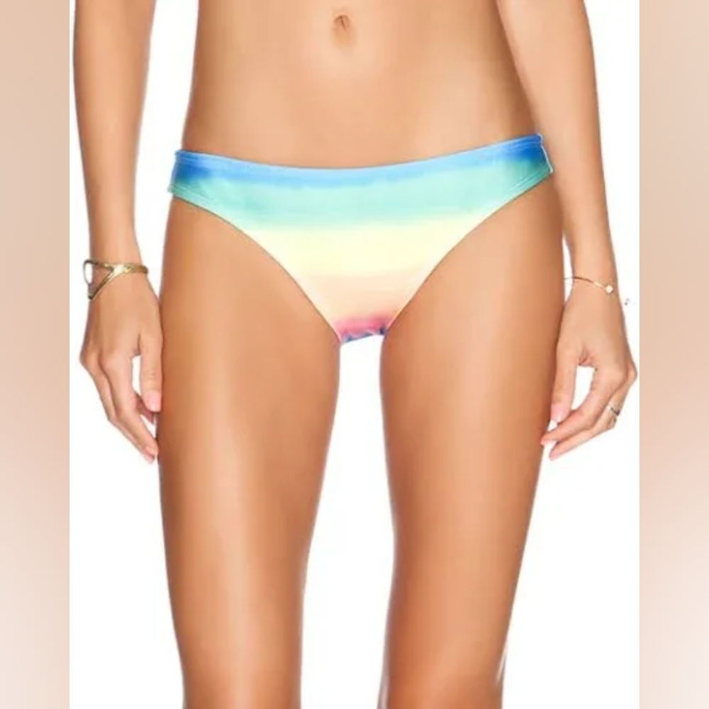 NWT! WILDFOX SWIM HIPSTER RAINBOW OMBRE DIP DYE BIKINI BOTTOM